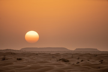 sunset in desert