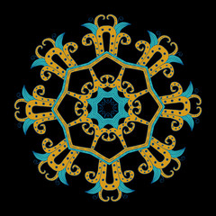 Beautiful ornamental rosette. For ethnic or tattoo design.