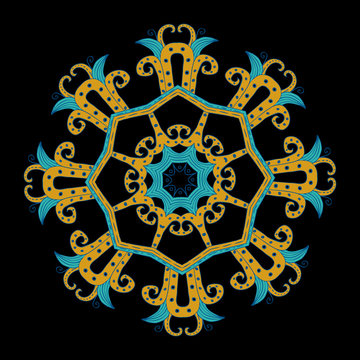 Beautiful ornamental rosette. For ethnic or tattoo design.