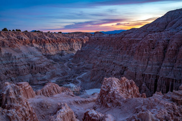 Cathedral Gorge From Miller Point, Just After Sunset