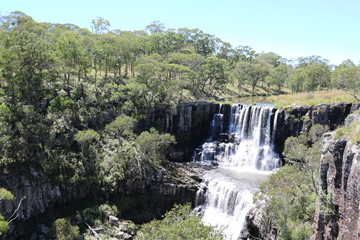 Fototapeta na wymiar Holiday at Upper Ebor Falls in Guy Fawkes River National Park, New South Wales Australia