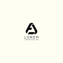 FA AF Creative Triangle Alphabet letter Vector Geometric font Logo. Vector template design.