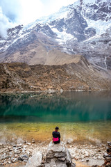 Laguna humantay in Peru mountains