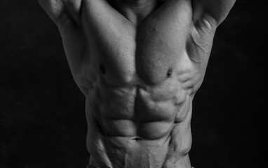 Fototapeta na wymiar muscular male torso of a man