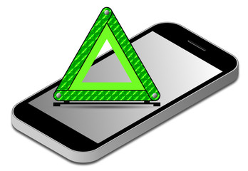 Isometric smartphone and warning triangle reflector