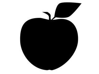 Apple. Black and white illustrations for babies. Monochrome. Illustrations. Vector