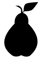 Pear. Black and white illustrations for babies. Monochrome. Illustrations. Vector