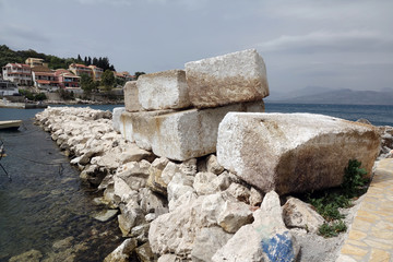 Wellenbrecher bei Kassiopi, Korfu