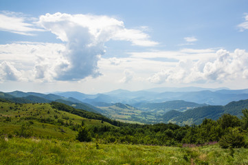 Fototapeta na wymiar Mountain range in Bieszczady Mountains Poland