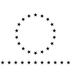 Stars in circle. Vector star in a circle are in a row. Set Vector Illustration.