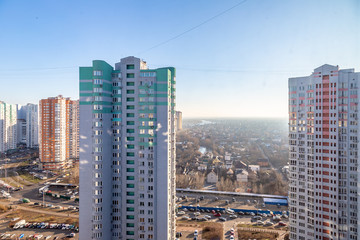 High-rise buildings in the sleeping area. Kiev, Ukraine