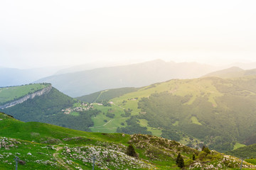 Naklejka premium Malcesine, ltaly - May 23, 2015:.View from Monte Baldo / Mount Baldo to the mountains near Lake Garda