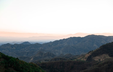 Fototapeta na wymiar Mountain View in El Salvador during sunset