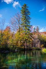 Autumn landscape in Plitvice Natural Park