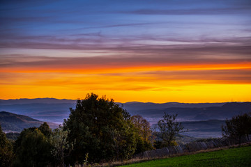Fantastic sunset in the mountains