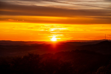 Fototapeta na wymiar Fantastic sunset in the mountains