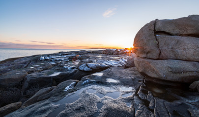 Winter sunset from the coast - York, Maine