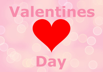 Obraz na płótnie Canvas Valentines Day wording with a big red heart