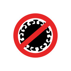 Flat vector illustration Coronavirus stop 2019-nCoV, sign stop isolated on white background. Global epidemic. Coronavirus caution concept. Dangerous outbreak of disease.