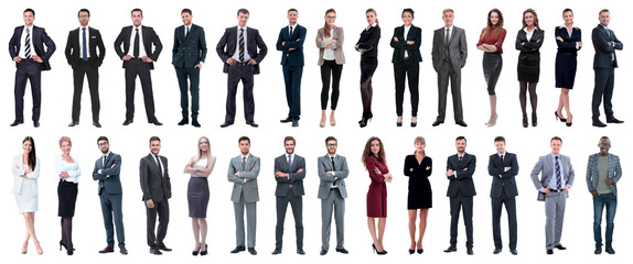 successful business people isolated on white background - obrazy, fototapety, plakaty
