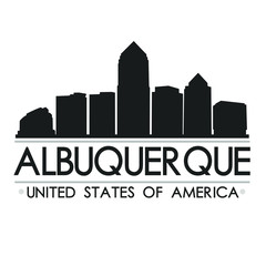 Fototapeta premium Albuquerque Skyline Silhouette. Design City Vector Art. Landmark Banner Illustration.