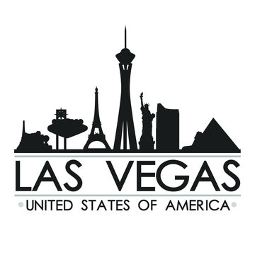 Las VEGAS Nevada USA Skyline City Outline Silhouette Vector Graphic svg eps  jpg png