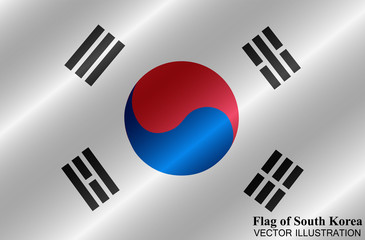 Happy South Korea day background. Bright button with flag of South Korea. Banner illustration with flag. Illustration.