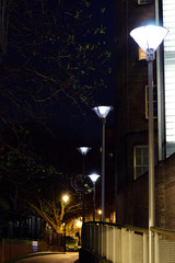 London/UK Dec 12 2019: Street lamps in London at night