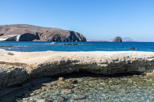 Mountains and cliffs in Pollonia beach