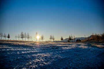 Sunrise landscape in Piatra Fantanele , Romaniua