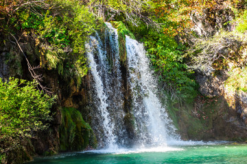 Fototapeta na wymiar Waterfall in Plitvice Natural Park