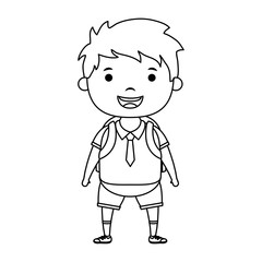 cute little student boy character