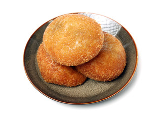 rice cracker on white background