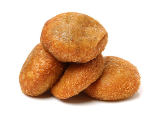 rice cracker on white background