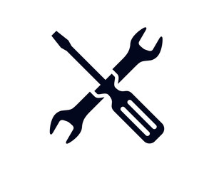 Wrench Spanner And Screwdriver Tools  Isolated Vector Illustration