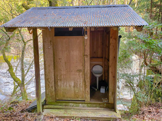 An old toilet in the Japanese countryside.