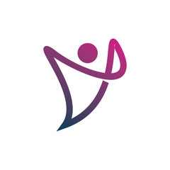 people blue purple color line logo design