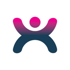 color letter x people logo design