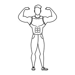 young strong man athlete character