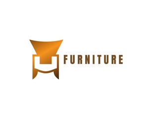 Lovely Furniture Logo with Chair Concept. This Logo Suitable and Ideal for a Furniture Company, Interior Design Company, Decor Expert, Production Company, etc. Vector Illustration. © Sulthan Vector