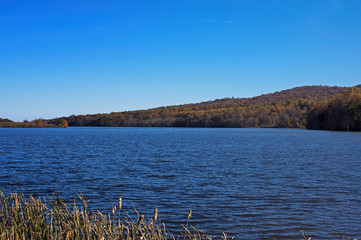 Middle Creek Wildlife Management Area on an autumn day. It’s a 6,000-acre Wildlife Management Area in PA USA. It is managed by the PA Game Commission. Its lakes get up to 100,000 migrating snow geese.