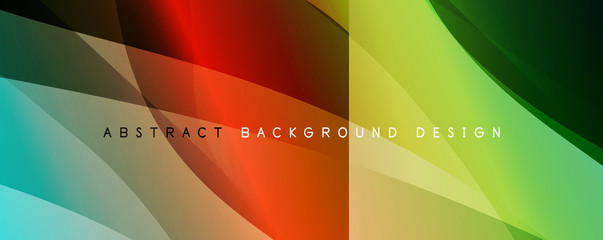 Wave liquid style lines with shadows and light on gradient background