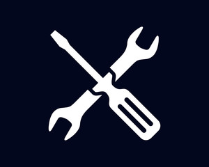 Wrench Spanner And Screwdriver Tools  Isolated Vector Illustration