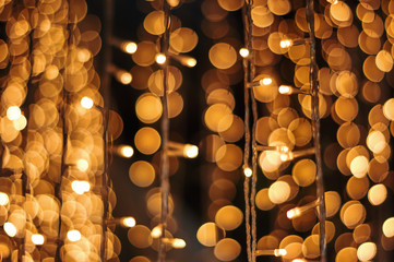 The warm light bokeh in the night party