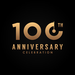 100th Line Anniversary Gold Numbers For Celebrate Moment