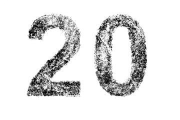 Grunge stencil digit overlay texture. Distress design template. Urban dirty elements. 