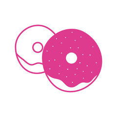 Obraz premium sweet donuts dessert isolated icon
