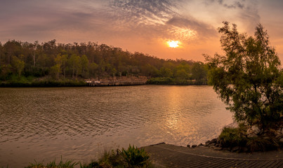 Panoramic River Sunset
