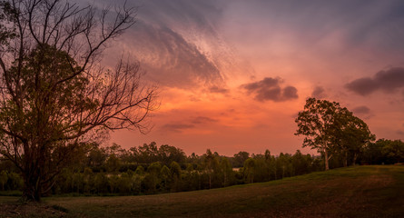 Panoramic Colourful Sunset