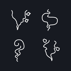 Hot steam icon template color editable. Set of smoke vector icon. Aroma smell set symbol vector sign isolated on white background illustration for graphic and web design.